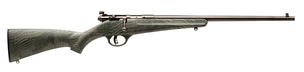 Savage Arms 13617 Rascal 22 LR Caliber with 1rd Capacity, 16.12" Barrel, Matte Blued Metal Finish & Gator Camo Synthetic Stock Right Hand (Youth)