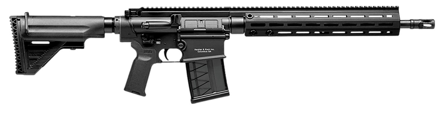 HK 81000586 MR762 A1 7.62x51mm NATO Caliber with 16.50" Barrel, 20+1 Capacity, Black Metal Finish, Black Adjustable Stock & Polymer Grip Right Hand