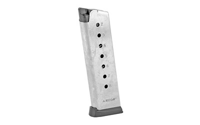 SPRINGFIELD MAG, 1911 45ACP 8RD STAINLESS W/BUMPER PAD