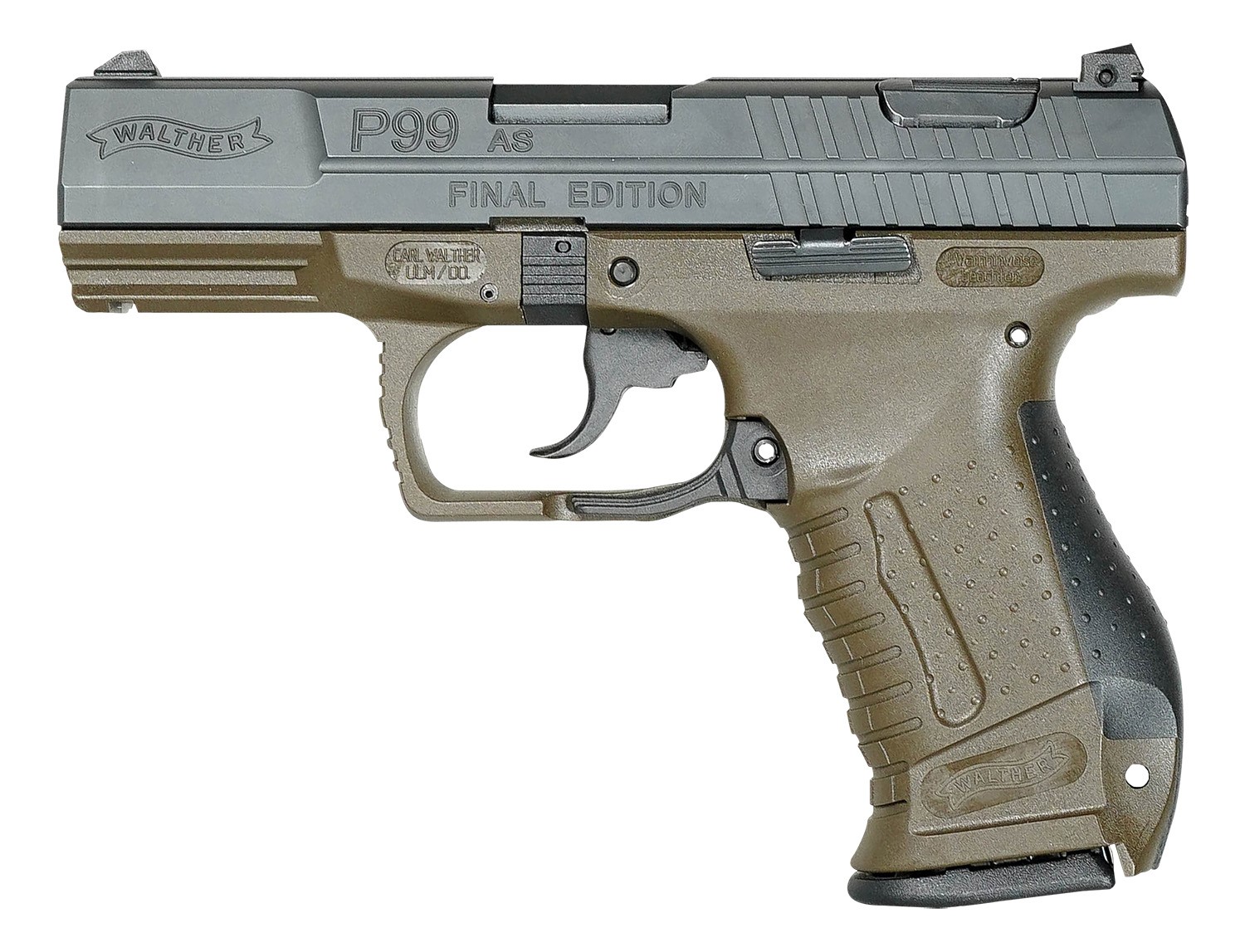 Walther Arms P99 Final Edition 9mm Luger 15+1 4" Black Barrel, Black Cerakote Serrated/"Final Editio