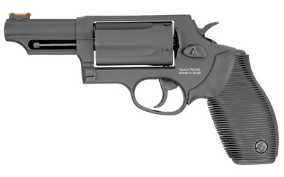 Taurus, Judge, Double Action, Metal Frame Revolver, Large Frame, 410 Bore/45LC, 3" Barrel, 2.5" Chamber, Steel, Oxide Finish, Black, Rubber Grips, Fiber Optic Front Sight, 5 Rounds