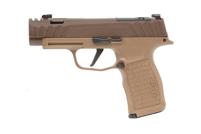 SIG SAUER P365XL COMPACT SPECTRE, 9MM,  3.1" PORTED, O/R, COYOTE, NIGHT SITES, 2-12RD, 1-17RD CUSTOM