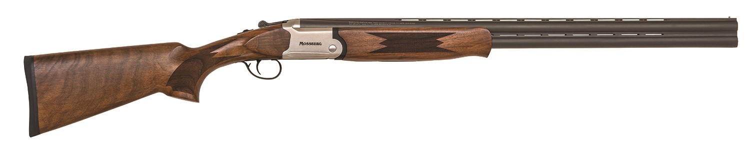 Mossberg 75471 Silver Reserve 12 Gauge 3" 2rd 28" Matte Blued Vent Rib Barrel, Logo Engraved Satin Silver Receiver, Shell Extractors, Chrome-Lined Barrels & Chamber, Dual Locking Lugs, Tang Mounted Safety/Barrel Selector, Satin Black Walnut Stock