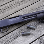 The Mossberg Shockwaves has a 3" chamber and 6-bullet capacity Mossberg Shockwave 20-gauge shotgun