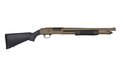 Mossberg, 590, Thunder Ranch, Pump Action Shotgun, 12 Gauge, 3" Chamber, 18.5" Barrel, Cerakote Finish, Patriot Brown, Optic Ready (Shield RMSc Footprint), Green Fiber Optic Front Sight, Polymer Furniture, 6 Rounds