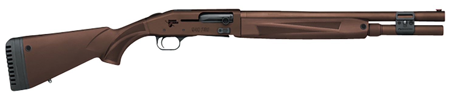 Mossberg 85171 940 Pro Thunder Ranch 12 Gauge 3" 7+1 18.50" Cylinder Bore, Patriot Brown, Optic Cut Rec, Synthetic Furniture with QD Sling Mounts, Adj. Shim Stock, Fiber Optic Sight