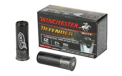 WIN PDX1 Defender Buckshot/Slug Combo 12 Gauge 2.75 Inch Three 00 Buckshot Over 1 Ounce Rifled Slug 10 Per Box