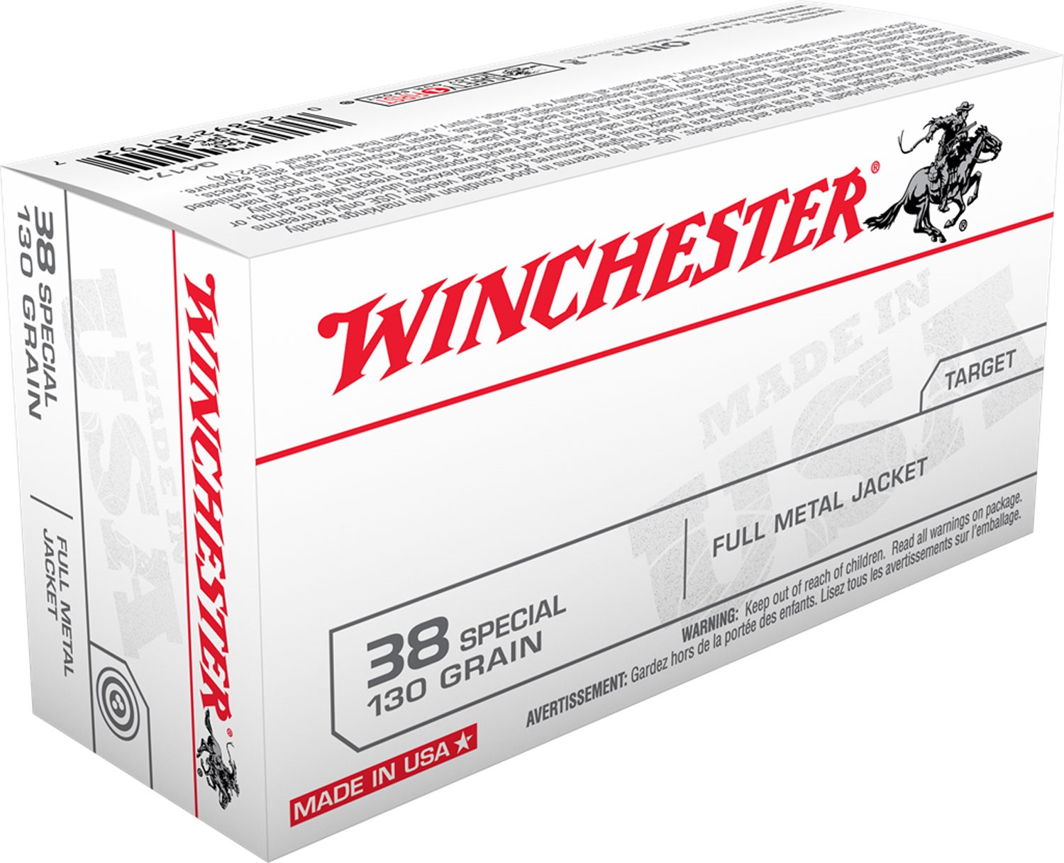 WINCHESTER #Q4171 38SPL 130GR FMJ, 50RDS