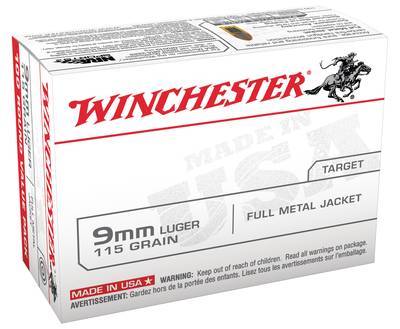 WIN USA Brand 9mm Luger 115 Grain Full Metal Jacket 100 Per Box