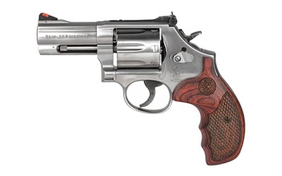 SW 686 357MAG 3" 7RD ADJ SITE W/WOOD GRIPS