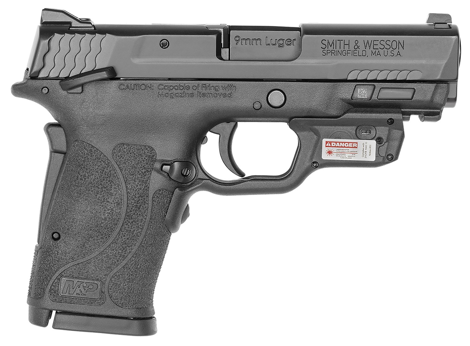 SW SHIELD 9EZ 9MM W/SAFETY & CRIMSON RED LASER