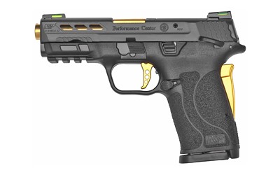 SMITH AND WESSON PC MP9 SHIELD EZ 9MM 3.8" BLUE W/GOLD ACCENTS, PORTED, THUMB SAFETY, 8RD