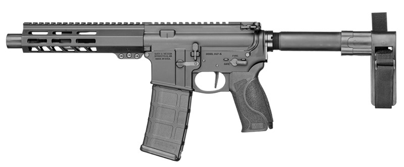 SMITH AND WESSON MP15, 556, PISTOL, 7.5" MLOK FIXED BRACE, FLAT FACED TRIGGER, 30RDS
