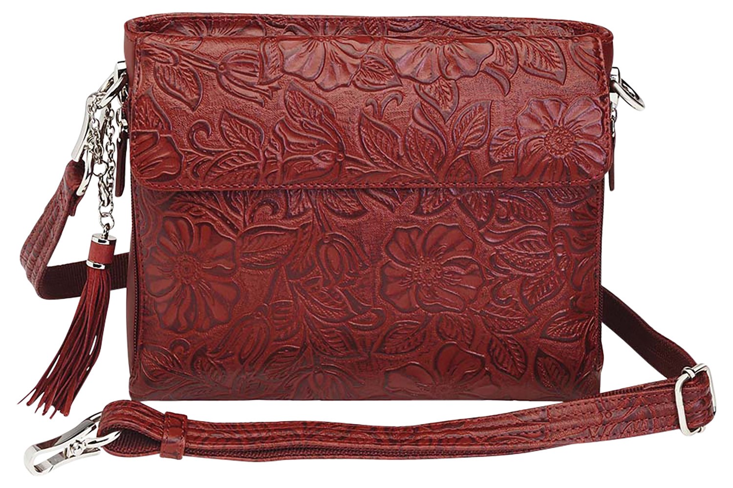 GTM CLUTCH PURSE, CHERRY LEATHER ETCHED W/SILVER ACCENTS, GTM CLUTCH PURSE, CHERRY LEATHER ETCHED W/SILVER ACCENTS,