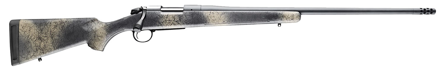 BERGARA B14 WILDERNESS RIDGE 308WIN 20" THREADED BARREL, SNIPER GREY, WOODLAND STK, 4RDS