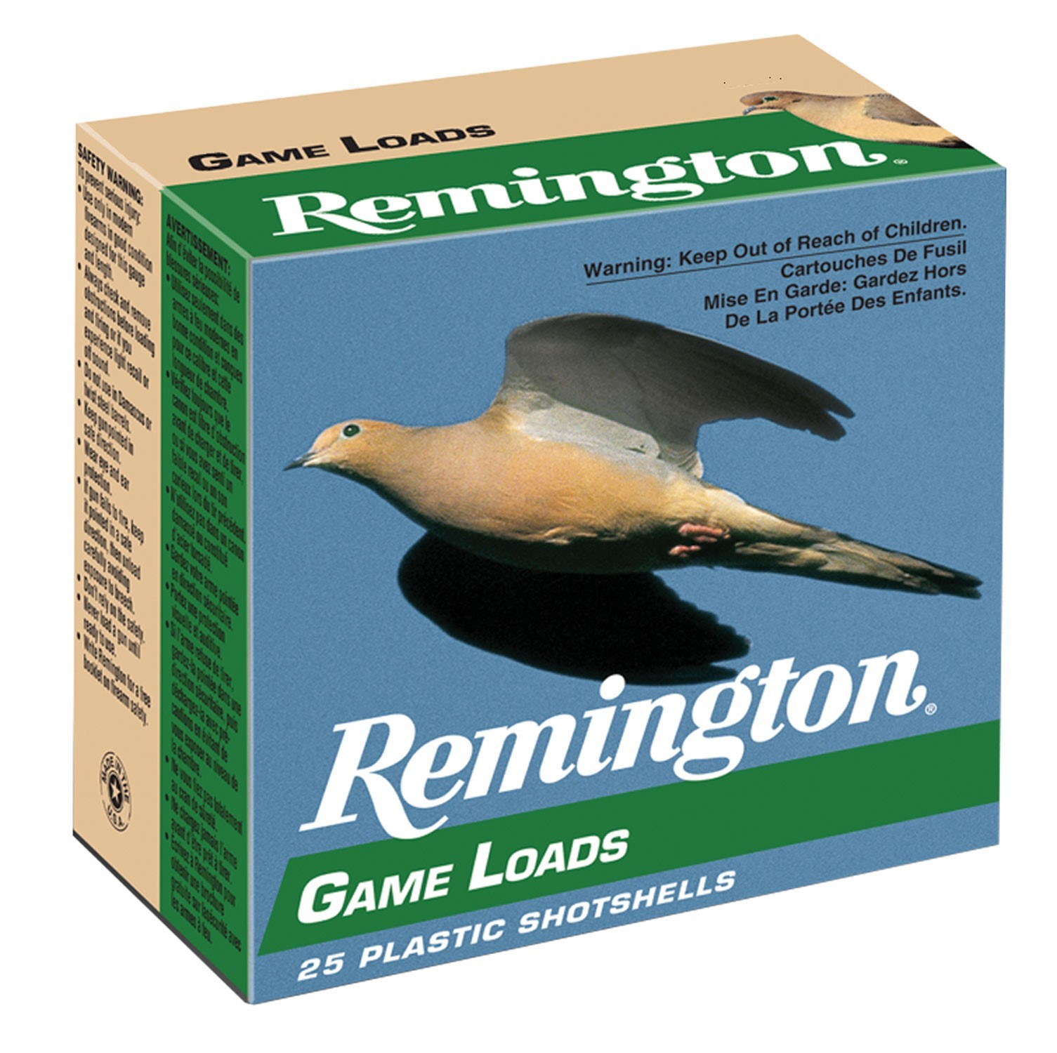 REMINGTON GAME LOADS, #GL127 12GA 2 3/4 #7.5, 25RDS