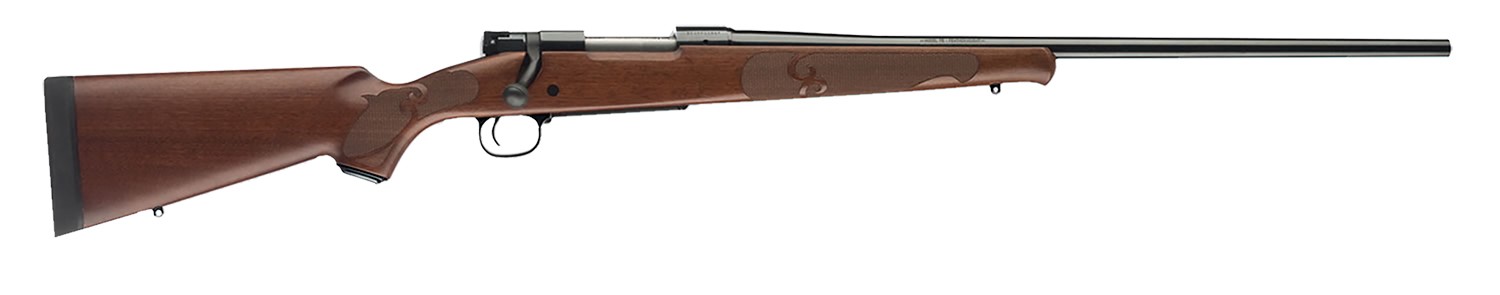 WINCHESTER 70 FEATHERWEIGHT, 243WIN, 22" BLUE W/SATIN WALNUT STK, RH, 5RDS