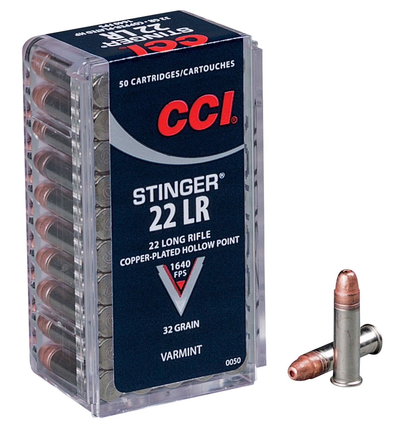 CCI Stinger .22 Long Rifle 32 Grain Copper Plated Hollow Point