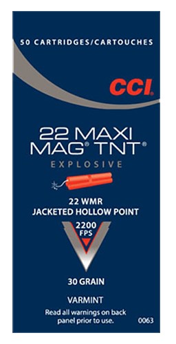 CCI #0063 22WMR TNT 130G JHP, 2200FPS, 50RDS