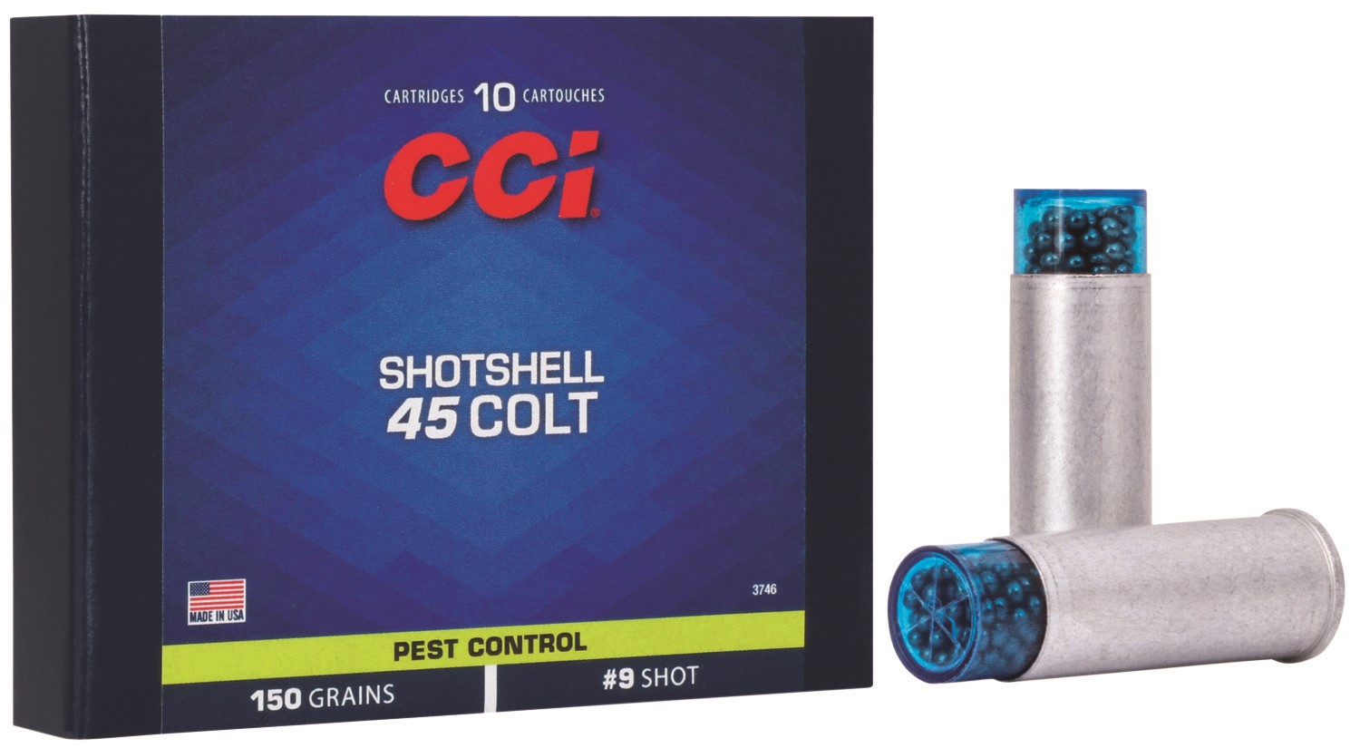 CCI 3746 Pest Control Shotshell 45Colt 150gr #9Shot 10 Per Box/20 Case CCI 3746 Pest Control Shotshell 45Colt 150gr #9Shot 10 Per Box/20 Case