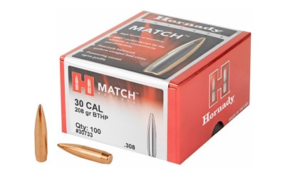 HORNADY #30733 308 208G BTHP MATCH, 100EA