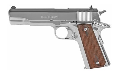 COLT 1911 GOV 45ACP, 5" S/S W/REDWOOD GRIPS, 7RDS