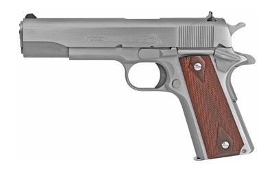 COLT 1911, CLASSIC, 45ACP, 5" STAINLESS STEEL, 7RDS-1 MAG W/WOOD GRIPS