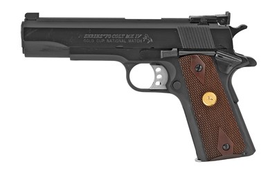 COLT 1911 GOLD CUP NATIONAL MATCH, 38SPR, 5" S/S BARREL, BLUE, ROSEWOOD GRIPS