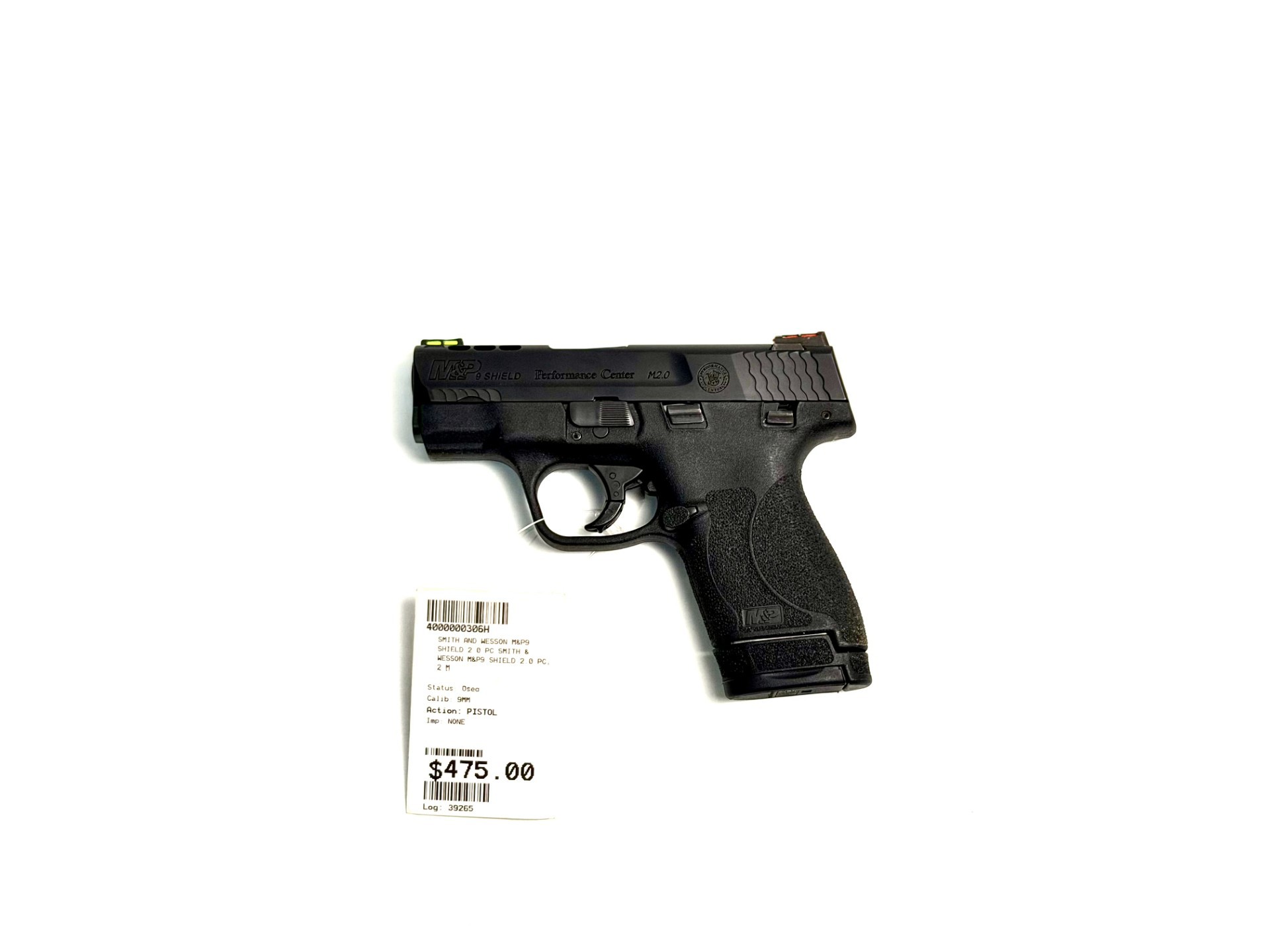 S&W SHIELD 2.0 PC, 9MM, USED, W/ 2 MAGS