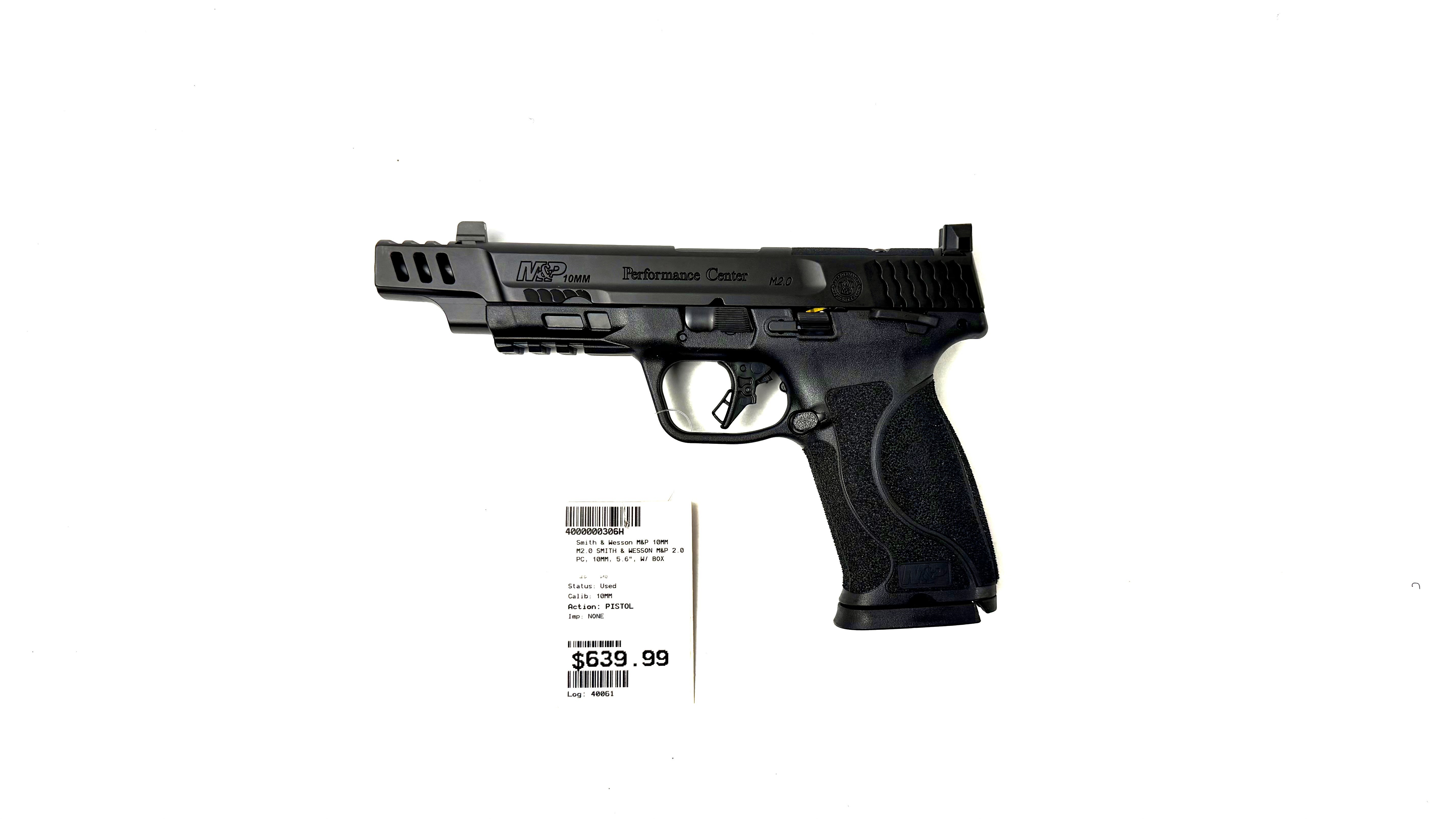 SMITH & WESSON M&P 10MM PC, 10MM, 5.6", W/ BOX, USED