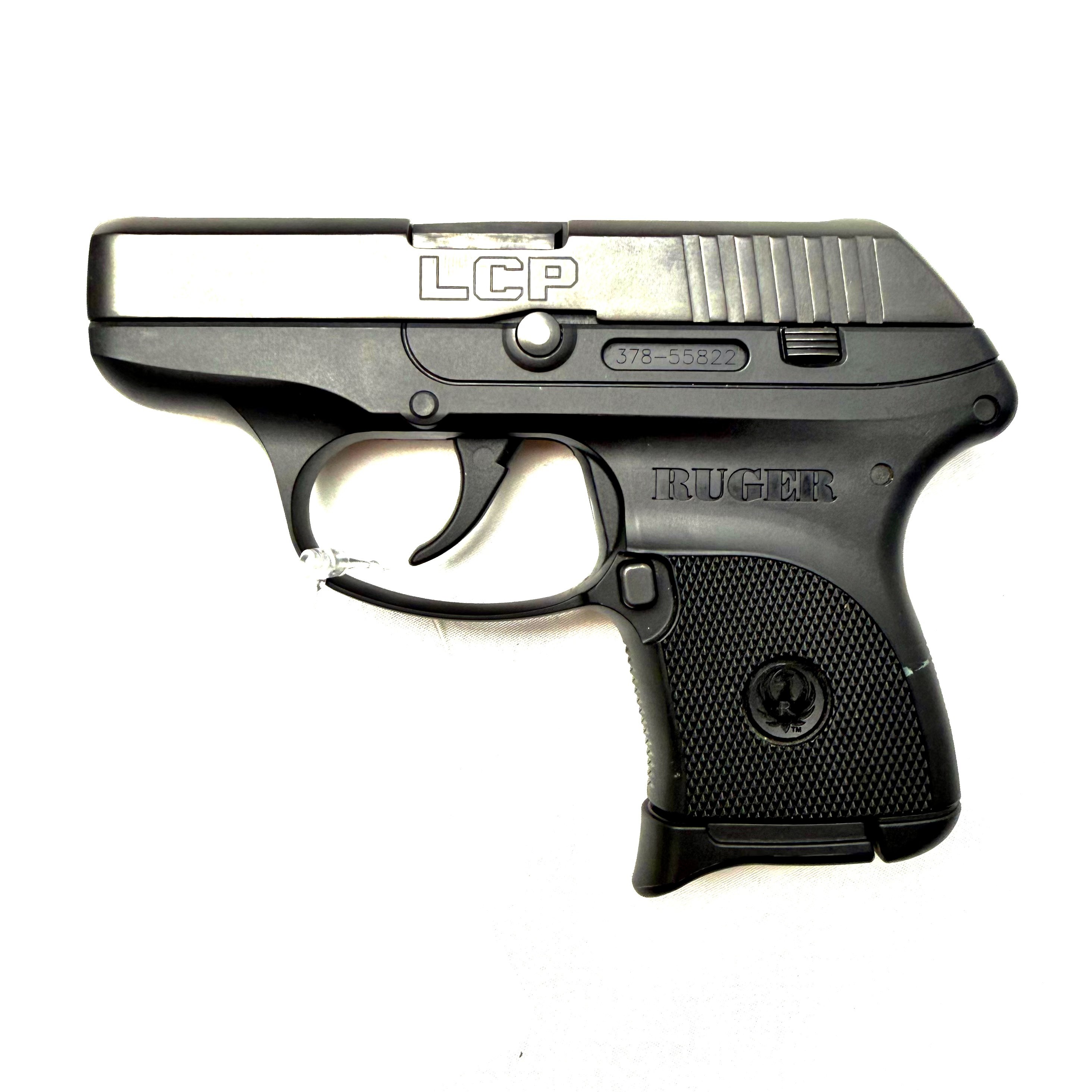 RUGER LCP, 380ACP, 2.75", BLACK, W/ 2 MAGS, HOLSTER, ORIG BOX, USED