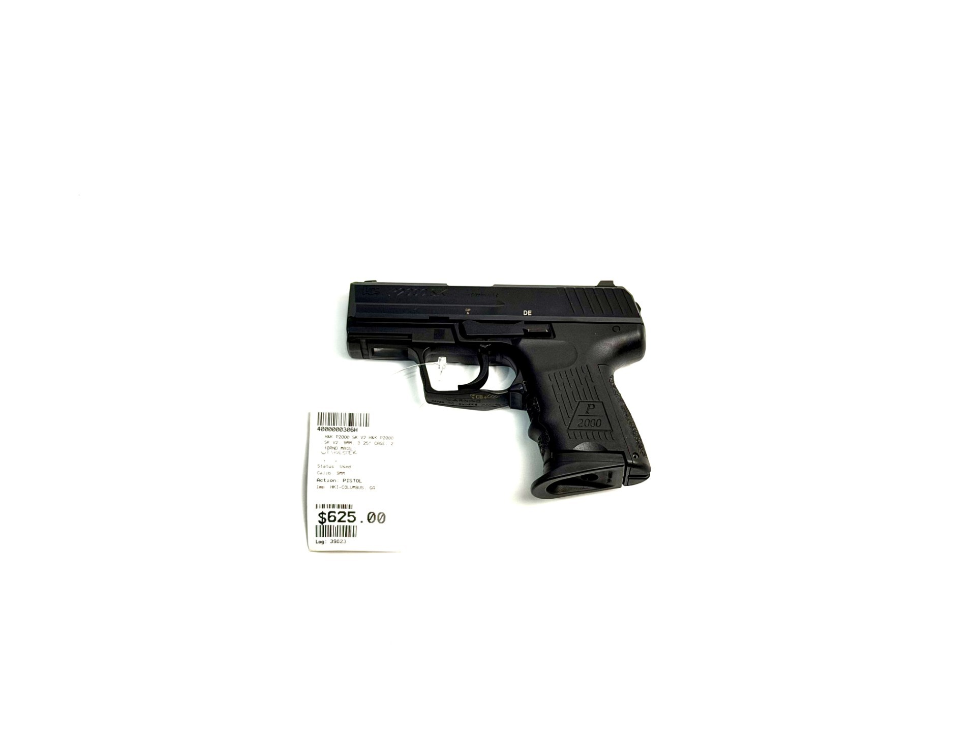 H&K P2000SK V2, 9MM, 3.25", BLACK, CASE, W/ 2-10RD MAGS H&K P2000SK V2, 9MM, 3.25", BLACK, CASE, W/ 2-10RD MAGS