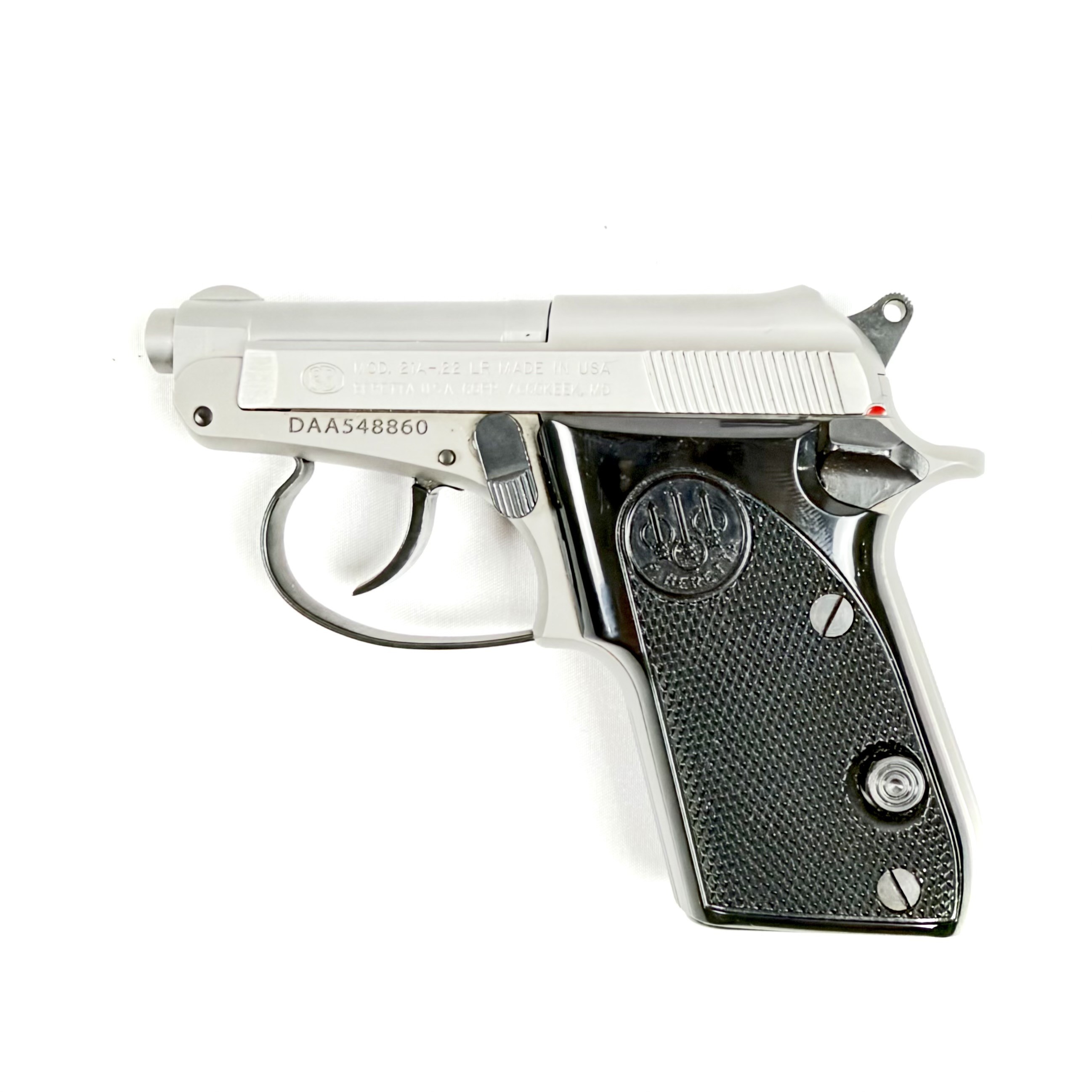 BERETTA 21A BOBCAT, 22LR, 2.5", W/ 2MAGS, HOLSTER, ORIG BOX, USED