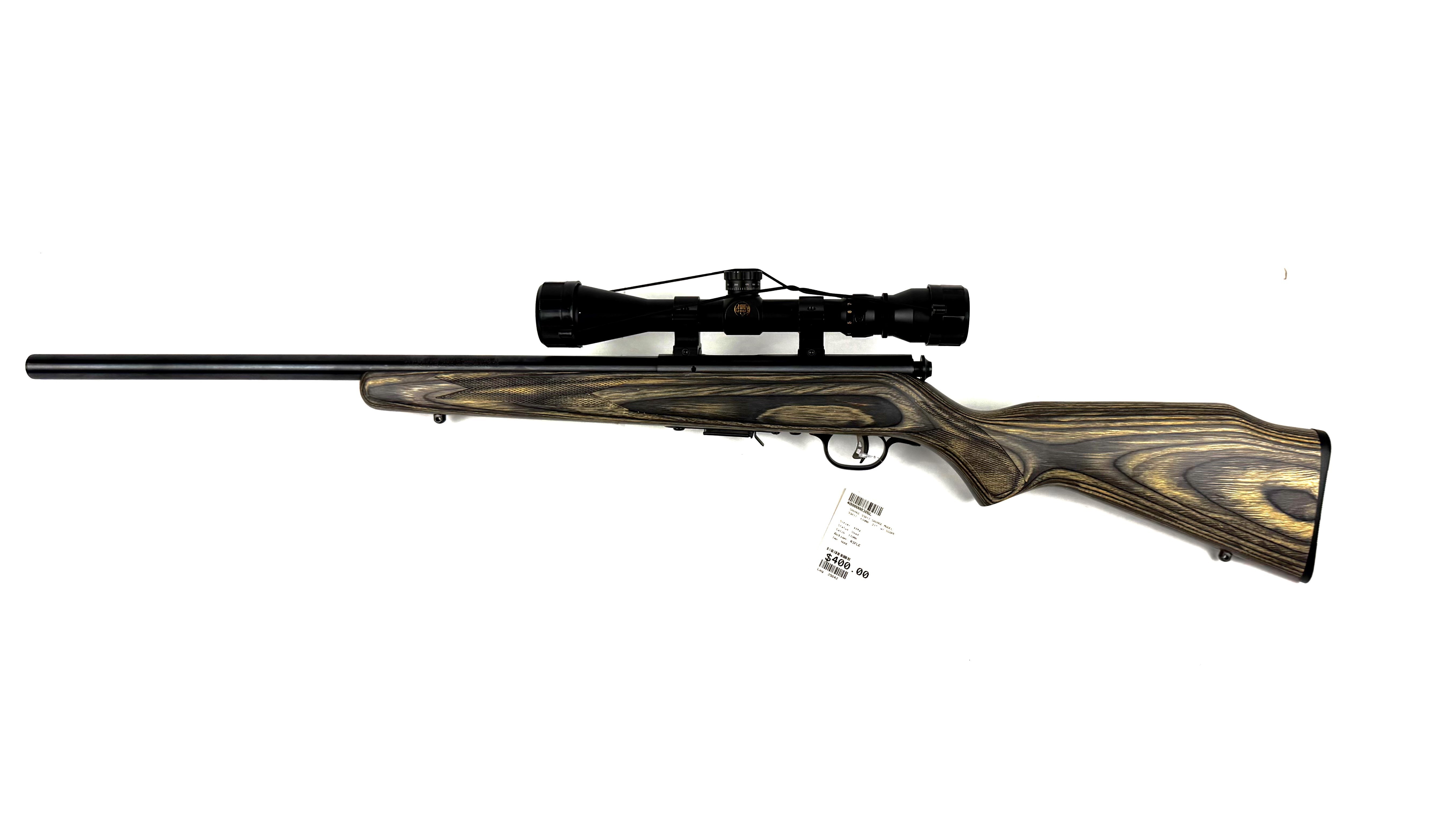 SAVAGE 93R17, 17HMR, 21", W/ SCOPE, USED