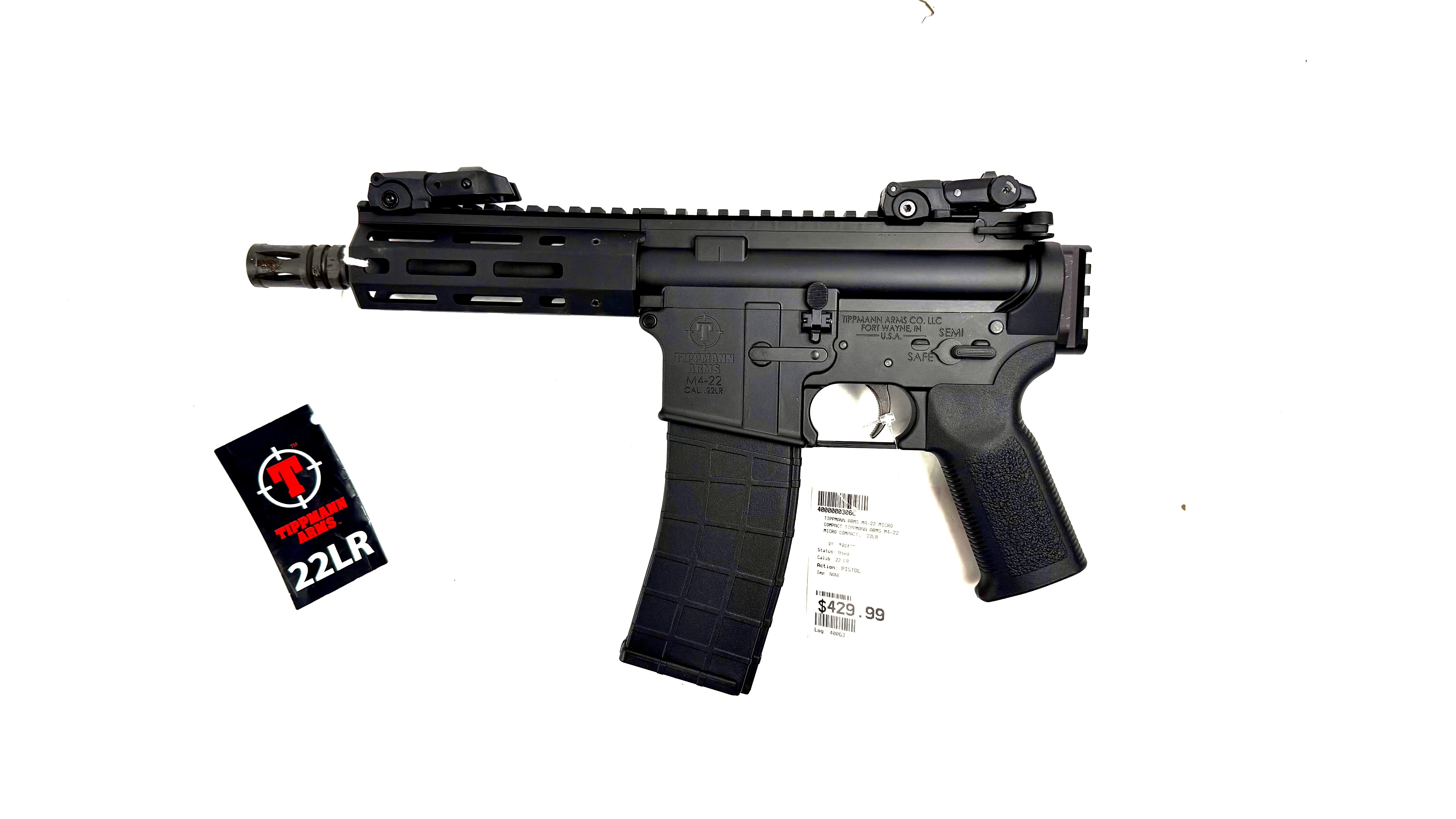 TIPPMANN ARMS M4-22 MICRO COMPACT, .22LR, 7", W/ ORIG BOX, USED