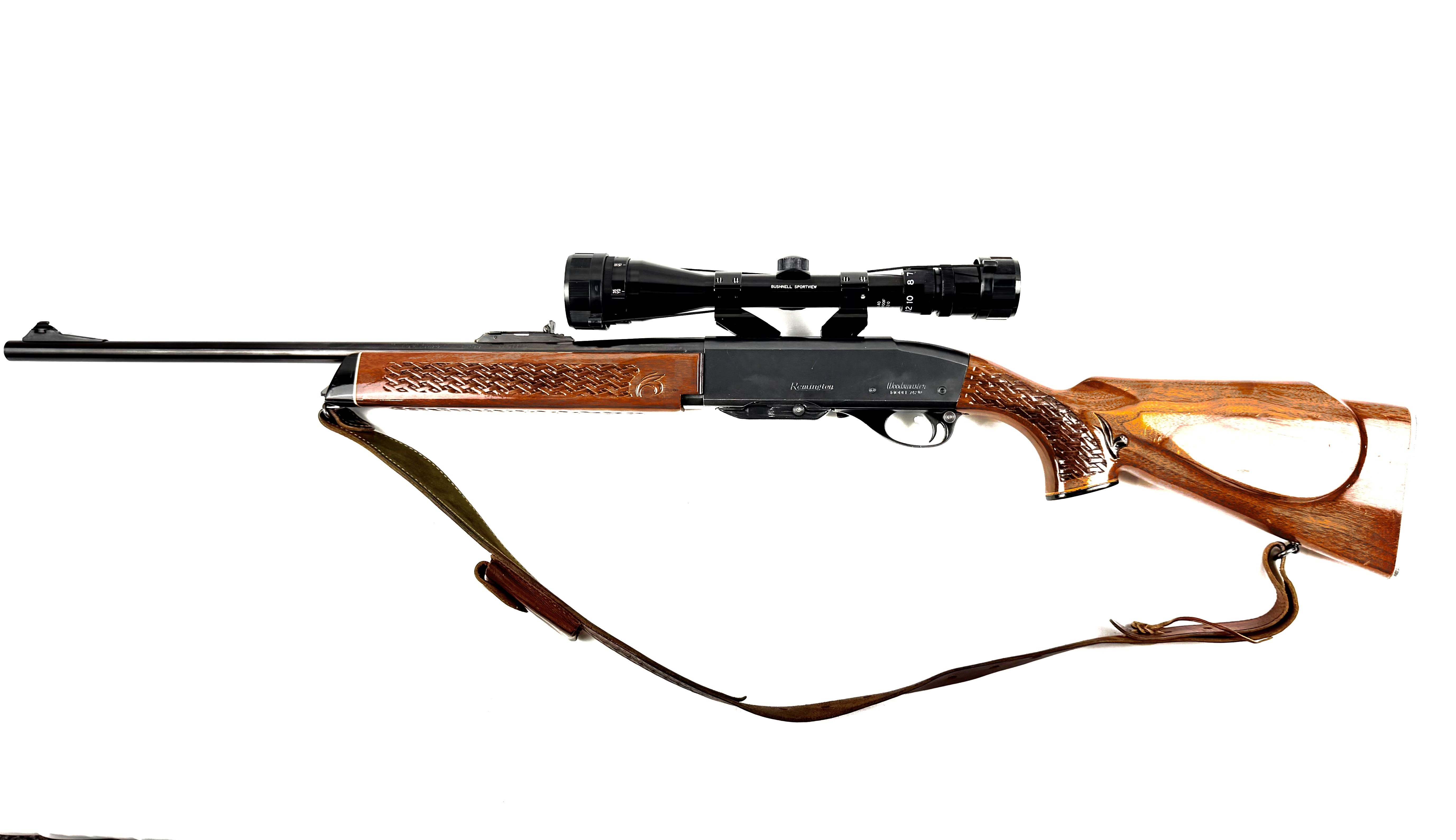 REMINGTON 742, 30-06, 22", W/ BUSHNELL SCOPE, SLING, 6 BOXES AMMO, USED