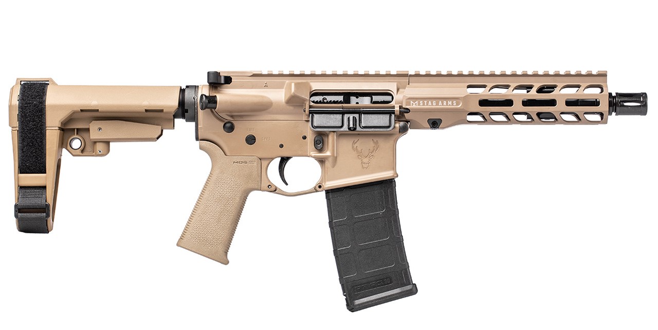 STAG ARMS AR15 TACTICAL PISTOL, QPQ, FDE, 556 7.5", SL NA, 30RDS