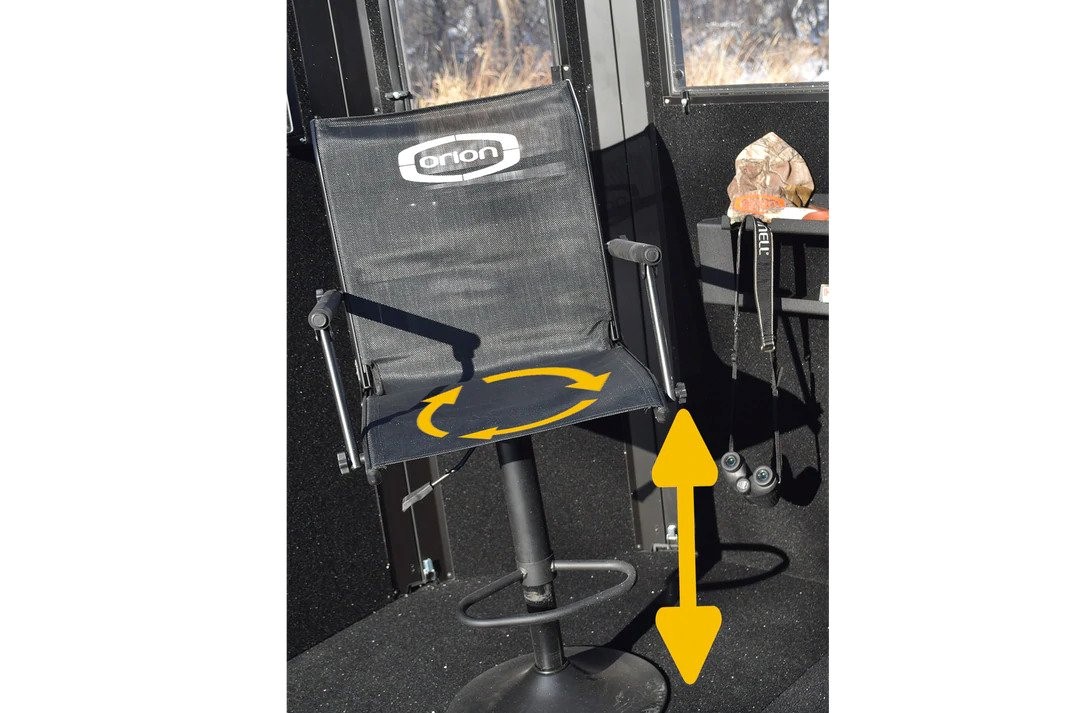 ORION HUNTING PRODUCTS CHAIR, PEDESTAL, SWIVEL, HEIGHT ADJUSTABLE