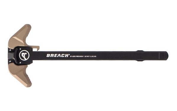 AERO CHARGING HANDLE, AR15 BREACH AMBI W/LARGE LEVER, BLACK/TAN