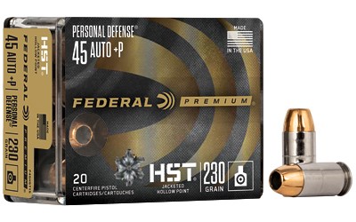 FEDERAL #P45HST1S 45ACP 230G JHP HST, 20RDS