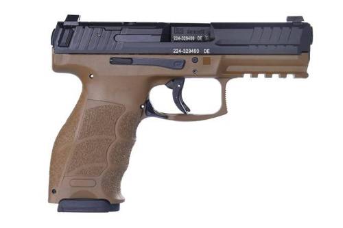 HK VP9 OPTICS READY, NIGHTSITES, 9MM 4.1" FDE, 17RDS