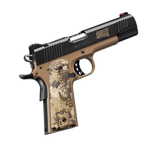 KIMBER 1911, 45ACP, 5" BLUE/FDE, CUSTOM GRIPS