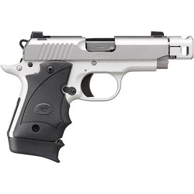 KIMBER MICRO9, 9MM, 3.45" STAINLESS W/COMPENSATOR, HOGUE GRIPS, TRUGLO NITE SITES, 7RDS