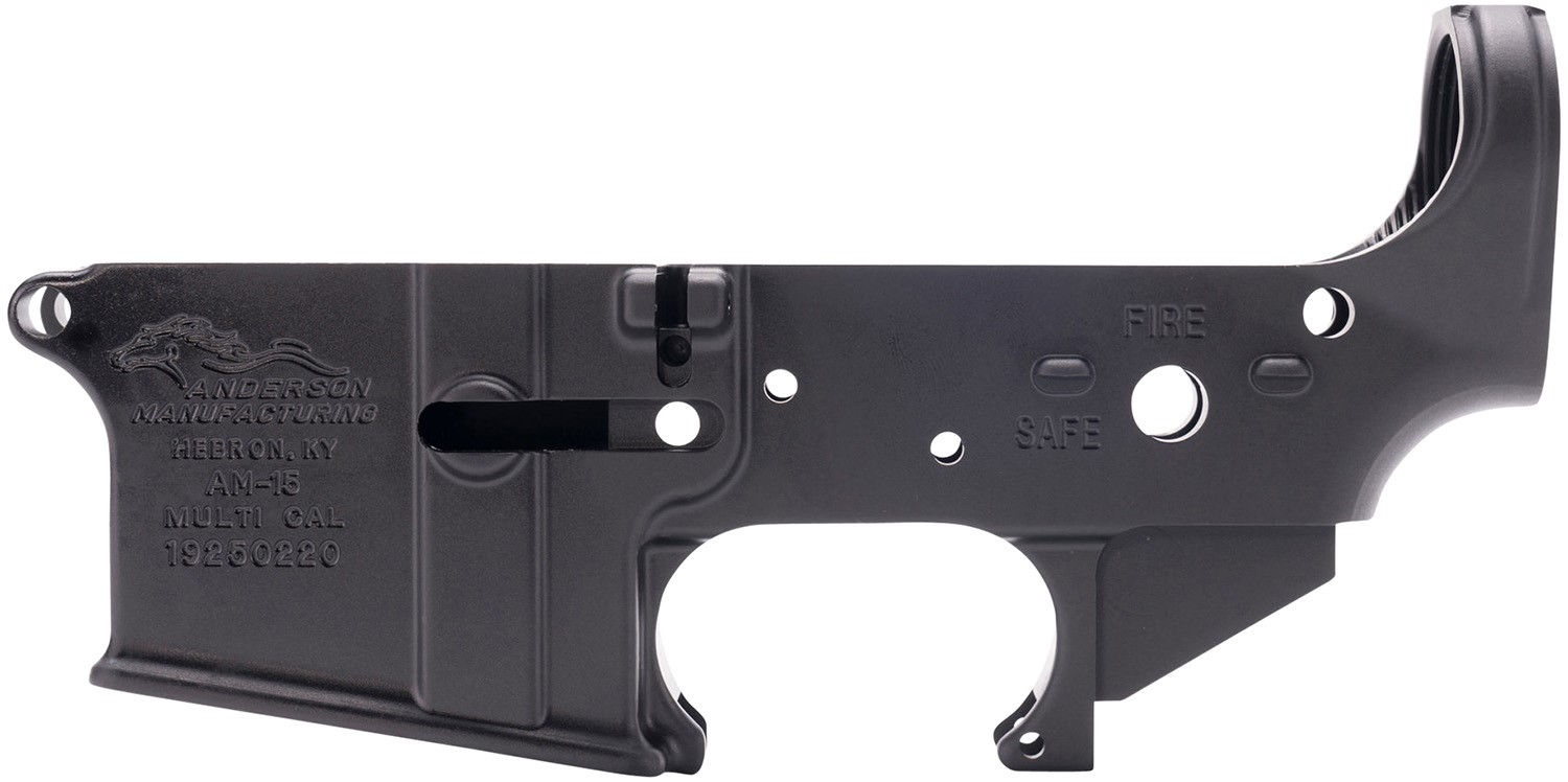 Anderson D2K067A000OP Receiver Multi-Caliber Black Anodized Finish 7075-T6 Aluminum Material with Mil-Spec Dimensions for AR-15