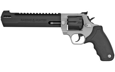 TAURUS RAGING HUNTER, 44MAG 8.37" BLK STAINLESS BARREL, MATTE STAINLESS FRAME, BLK RUBBER GRIPS, 6RD