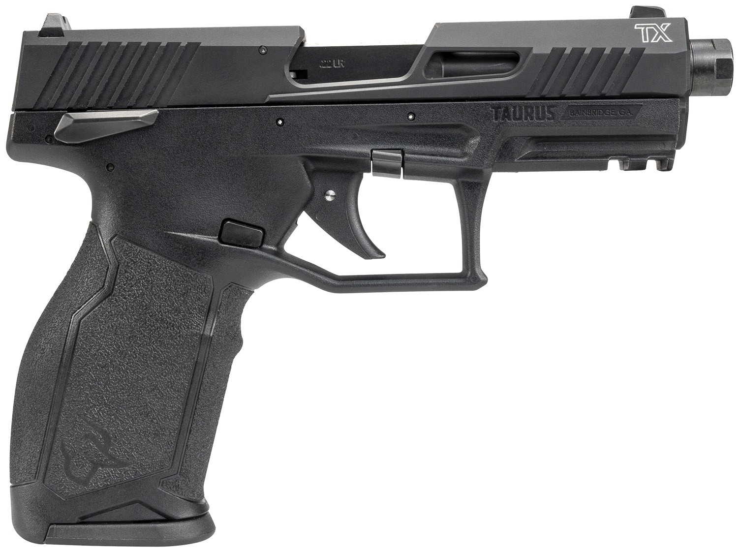 TAURUS TX22, GEN2, 22LR, 4.60" THREADED BARREL, BLACK FRAME W/ PIC. RAIL, 16RDS