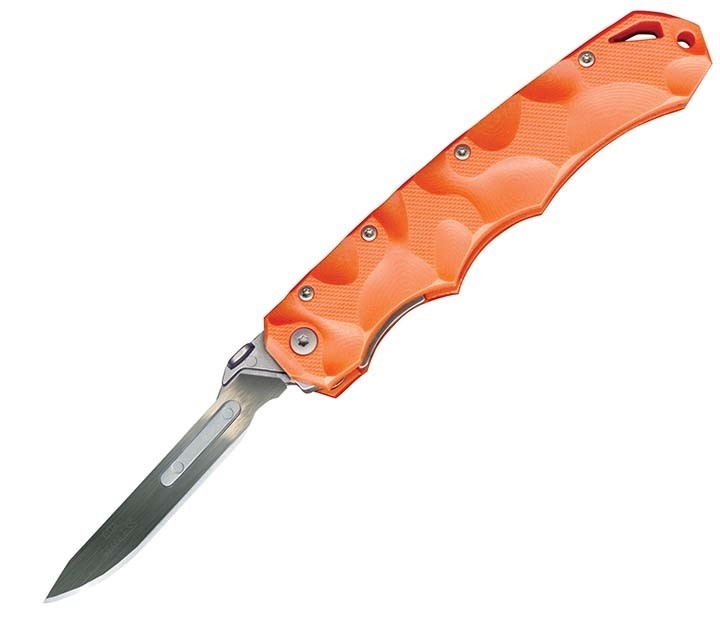 HAVALON PIRANTA STAG, ORA 2.75", FOLDER, 7 REPLACEABLE BLADES, NYLON HOLSTER, BXD