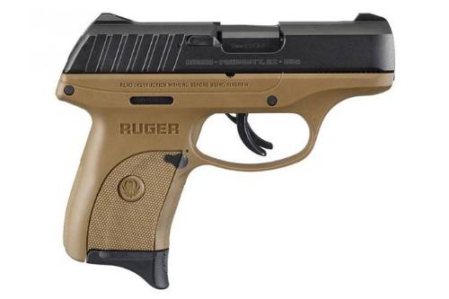 RUGER EC9S 9MM 3.12" FDE/BLUE, 7RDS