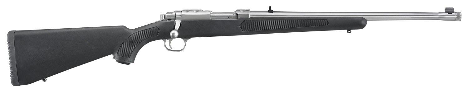 RUGER 77, 357MAG, 18.5" TB, S/S BARREL W/BLACK SYNTHETIC STOCK, INTEGRATED SCOPE MOUNT, 5RDS