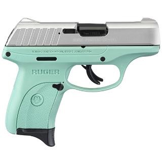 RUGER EC9S 9MM 3.12", TURQUOISE FRAME/SILVER SLIDE, 7RDS